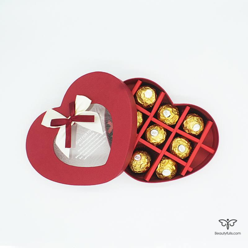 Quà Valentine Cho Vợ Socola Valentine Ferrero Hộp Đỏ 9 Viên