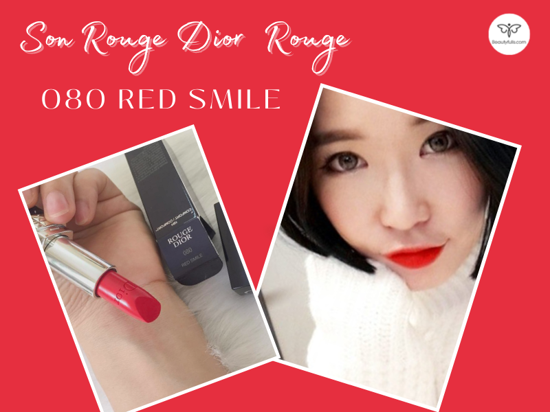 Son Dior 080 Red Smile Đỏ Cam Lên Môi Quyến Rũ Cực Kỳ