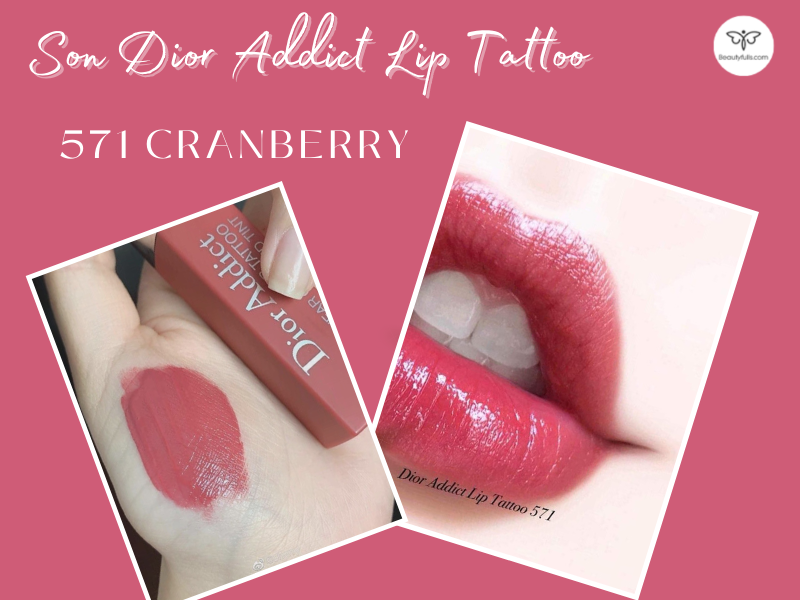 Son Dior Addict Lip Tattoo 571 Cranberry Fullbox  Màu Đỏ Hồng Đất  Vilip  Shop  Mỹ phẩm chính hãng