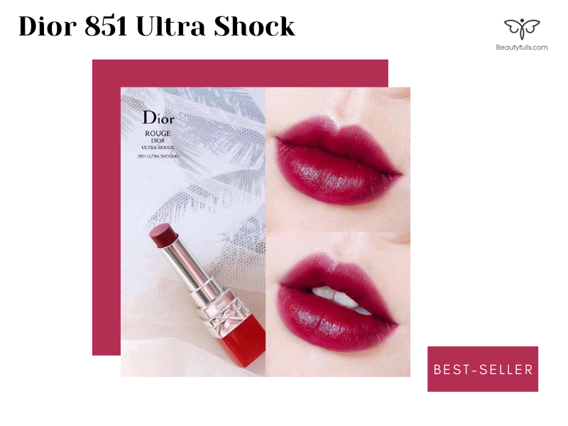 Dior Ultra Shock 851 Rouge Dior Ultra Rouge Lipstick Review  Swatches