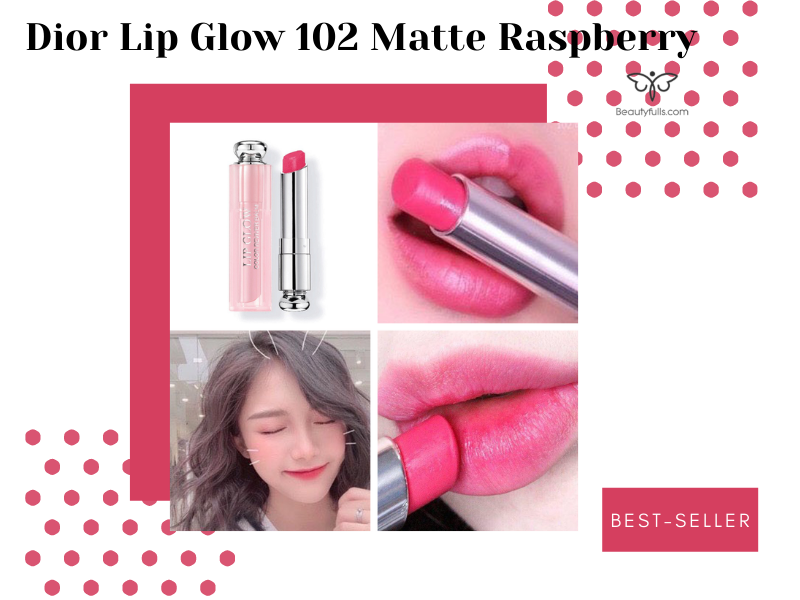 Son Dưỡng Dior 102 Matte Raspberry Màu Hồng Tím Hot Nhất