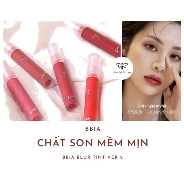 bảng màu son bbia blur tint version 2