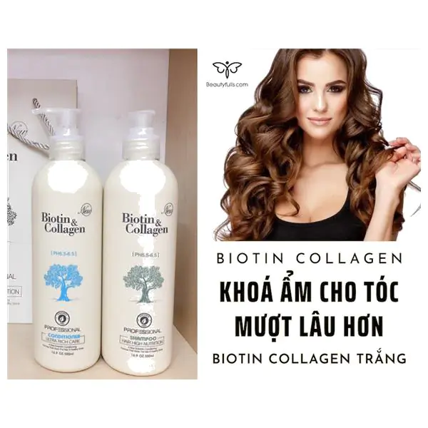 Dầu Gội Biotin Collagen Trắng 