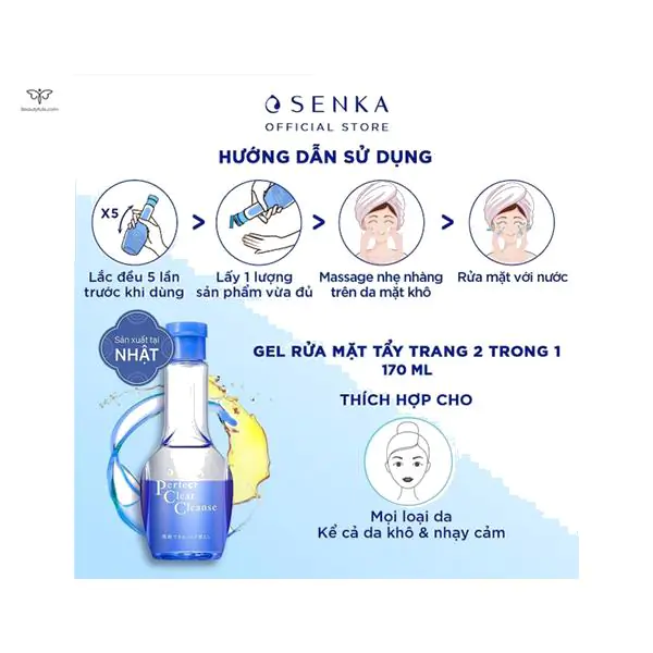 Gel Tẩy Trang Senka Perfect Water Cleansing 170ml