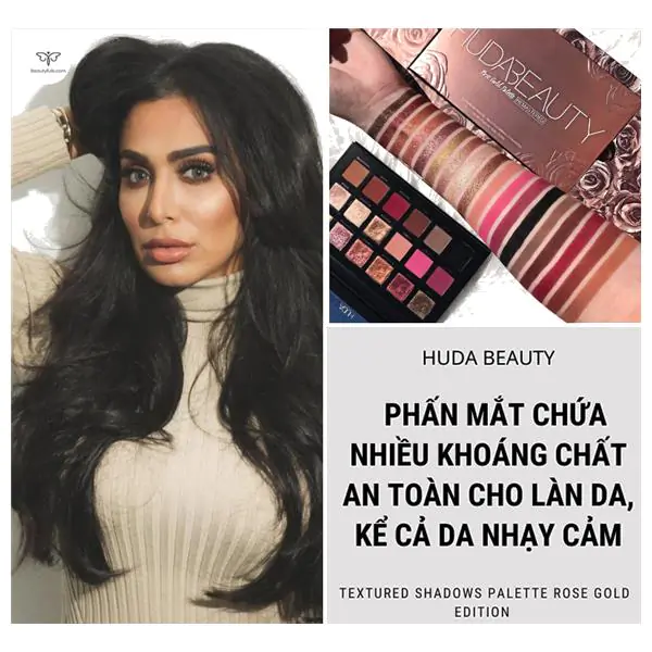 huda beauty textured shadows palette rose gold edition