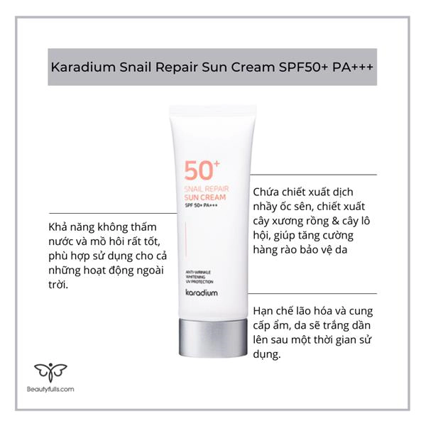 Karadium Snail Repair Sun Cream SPF50+ PA+++