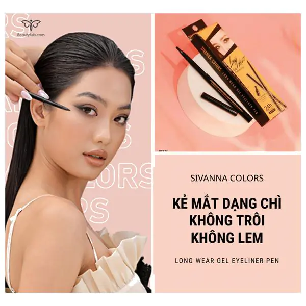Kẻ Mắt Sivanna Colors Long Wear Gel Eyeliner Pen: Sivanna Colors Long Wear Gel Eyeliner Pen là một sản phẩm hấp dẫn với những tín đồ trang điểm. Với khả năng không lem, không trôi trên mắt trong nhiều giờ liền, sản phẩm này giúp bạn tự tin suốt ngày dài. Bạn sẽ không xa lạ gì với thương hiệu Sivanna – một trong những thương hiệu trang điểm nổi tiếng tại Thái Lan.