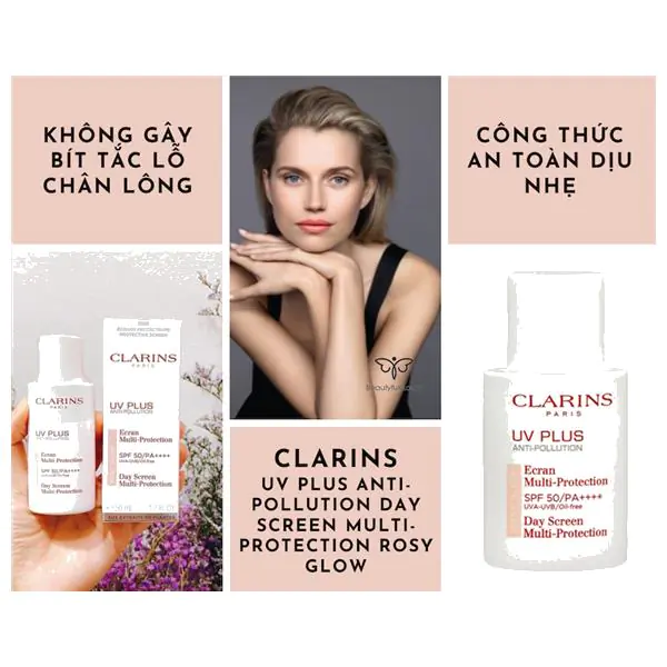 kem chống nắng clarins rosy glow