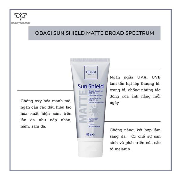 kem chống nắng obagi sun shield matte broad spectrum spf 50 premium