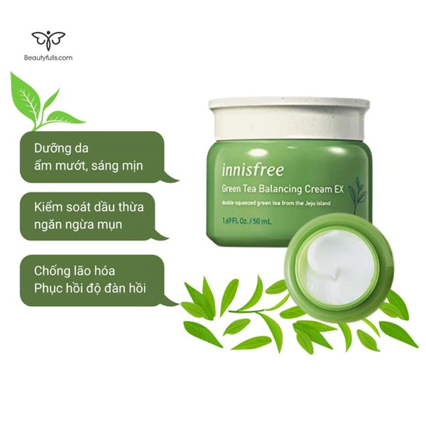 Kem Dưỡng Ẩm Innisfree Green Tea Balancing Cream EX