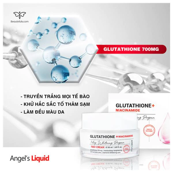 Kem Dưỡng Angel's Liquid Glutathione + Niacinamide 7Day Whitening Program 700 V-Cream