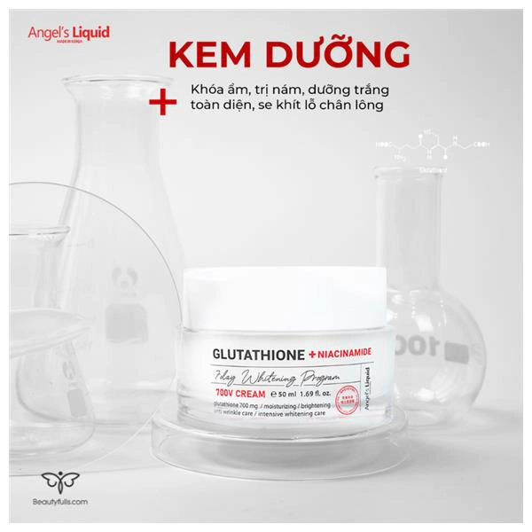 Kem Dưỡng Da Angel's Liquid Glutathione + Niacinamide 7Day Whitening Program 700 V-Cream