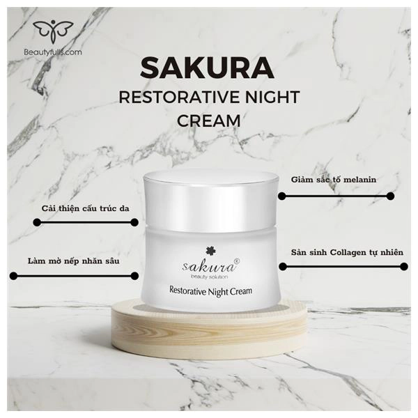 Kem Dưỡng Da Sakuda Sakura Restorative Night Cream