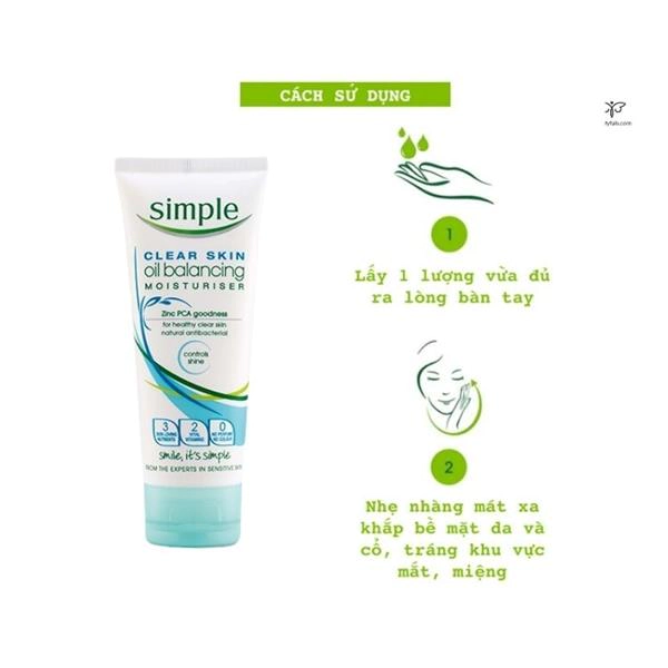 Kem Dưỡng Simple Clear Skin Oil Balancing Moisturiser Kiềm Dầu