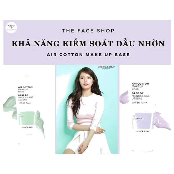 Kem Lót The Face Shop Màu Xanh Air Cotton Make Up Base  40ml