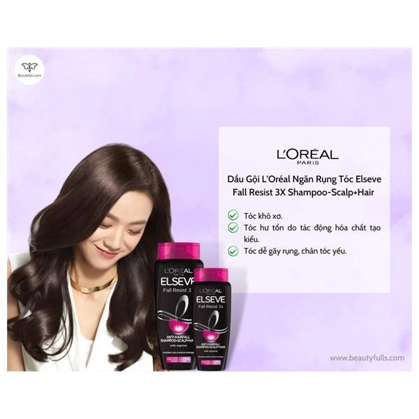 loreal elseve fall resist 3x shampoo scalp + hair 280ml