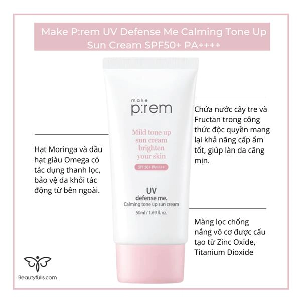 Make P:rem UV Defense Me Calming Tone Up Sun Cream
