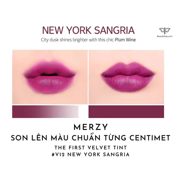 Merzy V12 New York Sangria Màu Tím Rượu Vang 