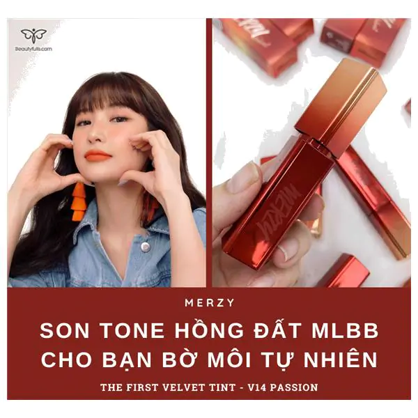 Merzy V14 Vỏ Đỏ Màu Hồng Đất 