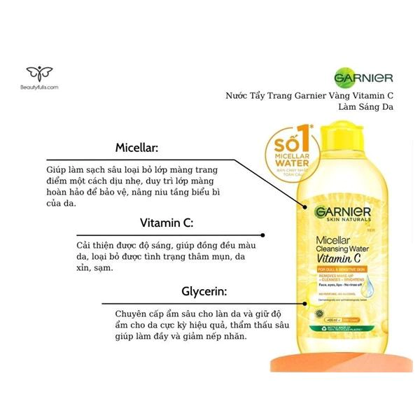 nước tẩy trang garnier vitamin c