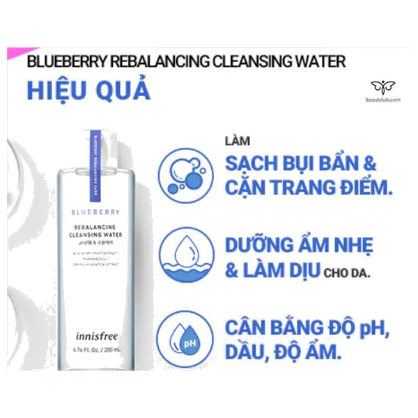 Nước Tẩy Trang Innisfree Blueberry Rebalancing Cleansing Water 200ml