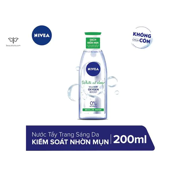 Nước Tẩy Trang Nivea White Oil Clear Micellair OxyGen Boost 200ml