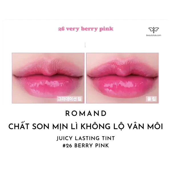Romand 26 Very Berry Pink Màu Hồng Baby