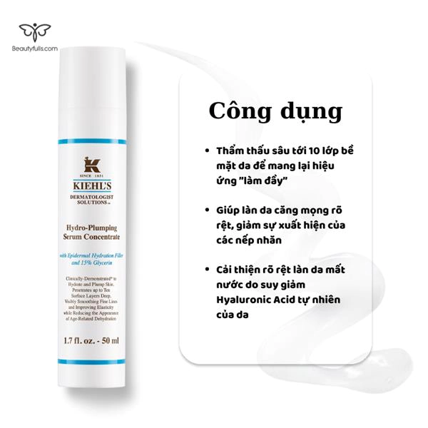 Serum Cấp Ẩm Kiehl's Hydro-Plumping Re-Texurizing Serum Concentrate 