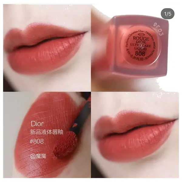 Review Son Kem Dior 808 Caress Ultra Care Liquid Hồng Đất Sáng
