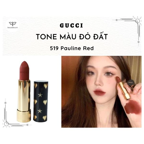 Son Gucci 519 Pauline Red Màu Đỏ Đất Limited Edition Giá Tốt