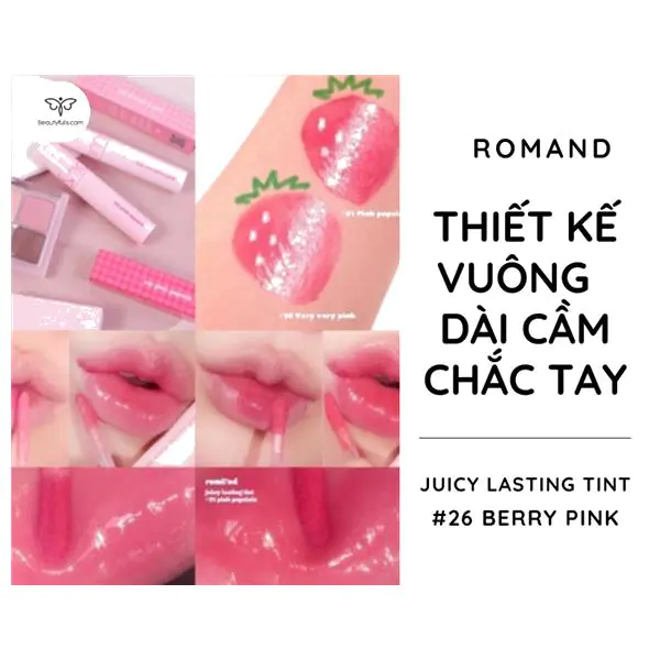 Son Romand 26 Very Berry Pink Màu Hồng Baby 