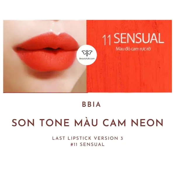 son thỏi bbia 11 sensual màu cam neon