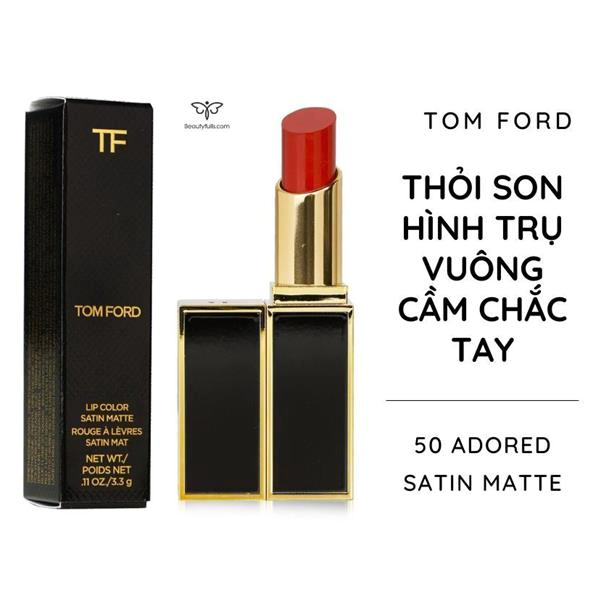 Son Tom Ford 50 Adored Satin Matte Màu Đỏ Cam Cháy Giá Tốt