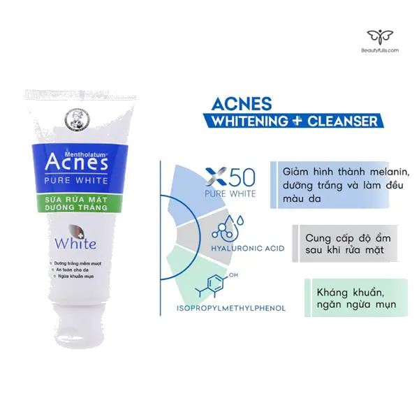 sữa rửa mặt acnes pure white 1