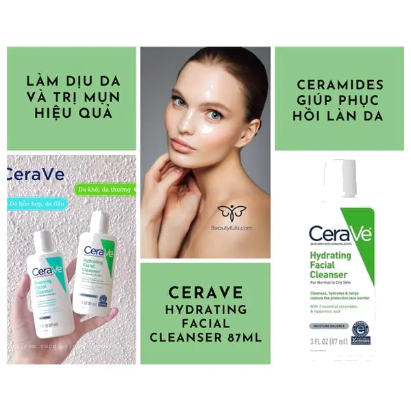 sữa rửa mặt cerave hydrating cleanser for normal to dry skin        