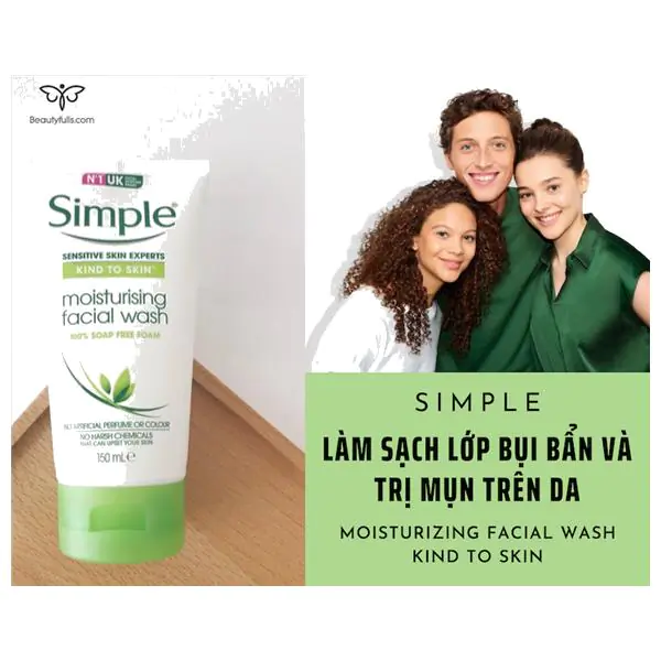 sữa rửa mặt simple skin to skin moisturising facial wash