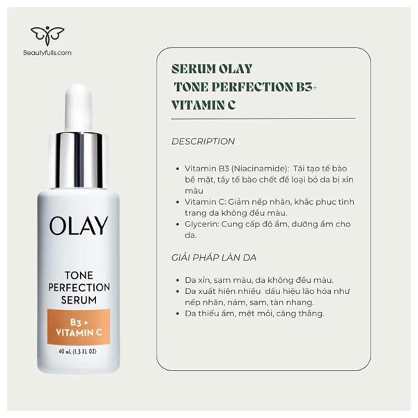 Tinh Chất Olay Tone Perfection Serum B3 + Vitamin C 40ml 