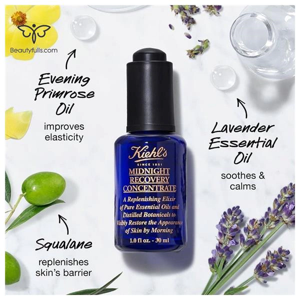 Tinh Chất Phục Hồi Da Serum Kiehl's Midnight Recovery Concentrate