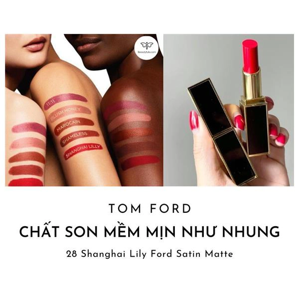 Son Tom Ford 28 Shanghai Lily Màu Đỏ Hoa Ly Chính Hãng