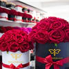 Hoa Hồng Lụa Đỏ Hộp Tròn Trắng Size M Quà 20 10 Cho Vợ Yêu