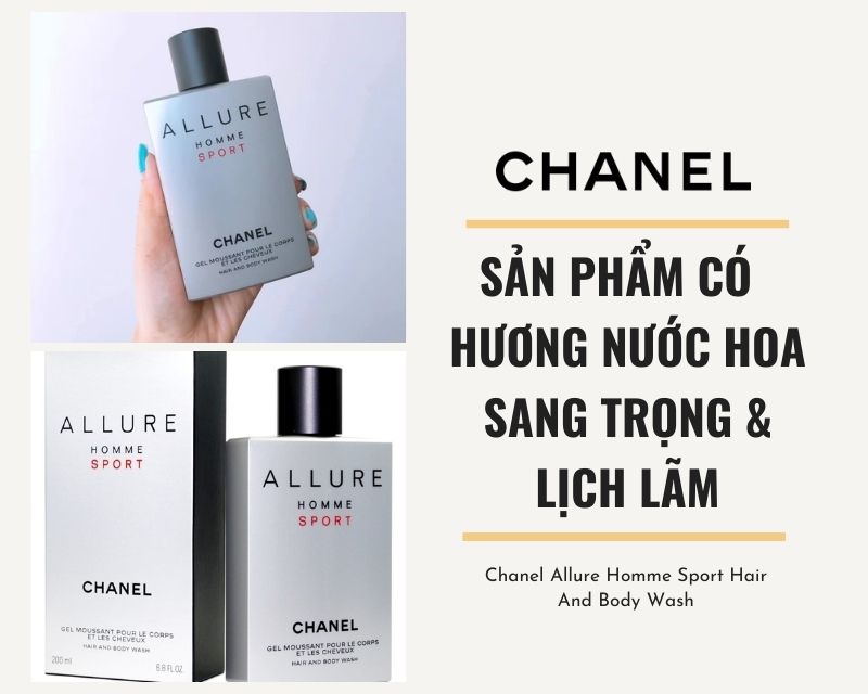 Sữa tắm hương nước hoa Chanel Allure Homme Sport Hair  Body Wash chai  200ml của Pháp  Lazadavn