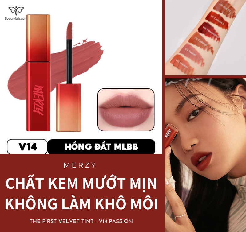 Đánh giá son Merzy vỏ đỏ: bảng màu, chất son, khả năng lên màu