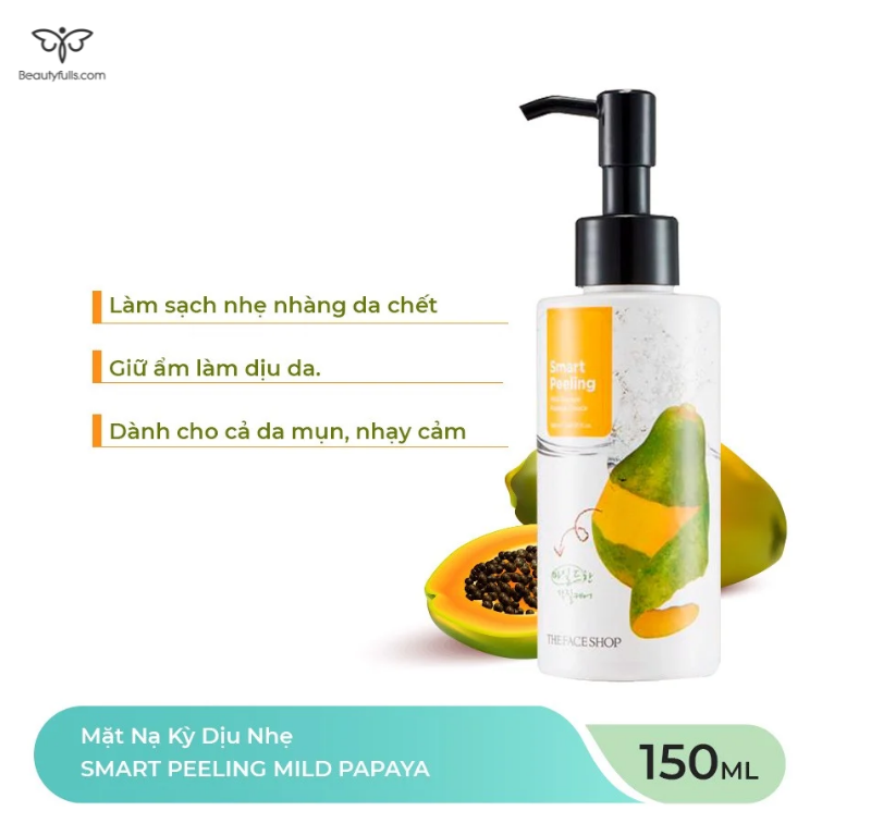 tay-te-bao-chet-the-face-shop-du-du-smart-peeling-mild-papaya-150ml