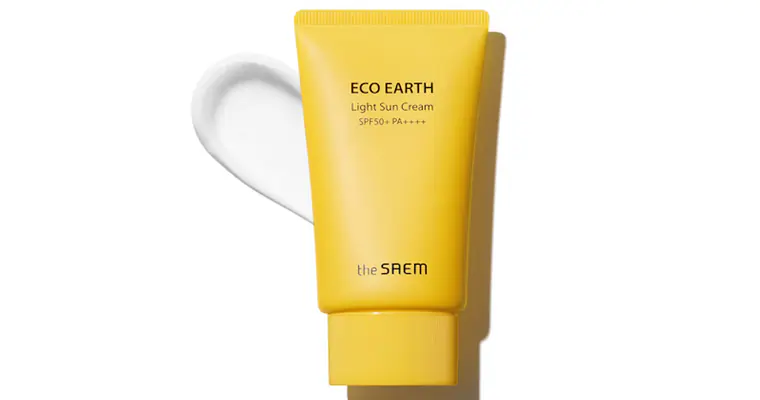 Kem Chống Nắng The Saem Vàng Eco Earth Power Light Sun Cream SPF50+ PA++++ 50g